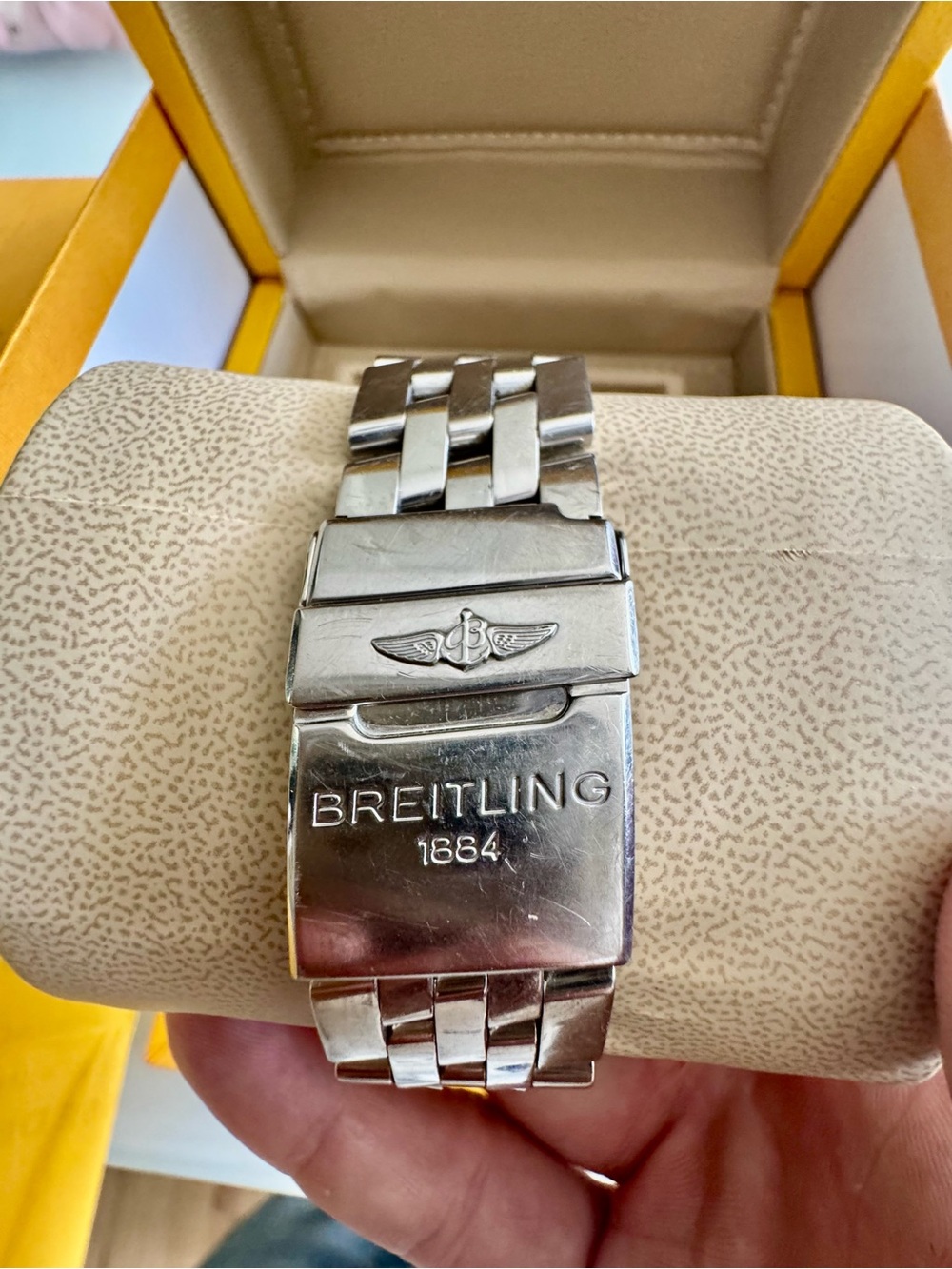 Breitling Chronomat Evo. Silver & Dark Blue Custom Timepiece - Picture 12 of 13